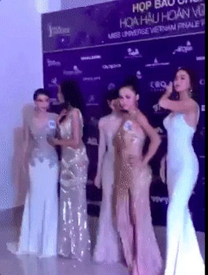 Bị đối thủ giẫm lên váy, tỏ thái độ tại Hoa hậu Hoàn vũ, đây là cách xử lý cao tay của Mâu Thủy?